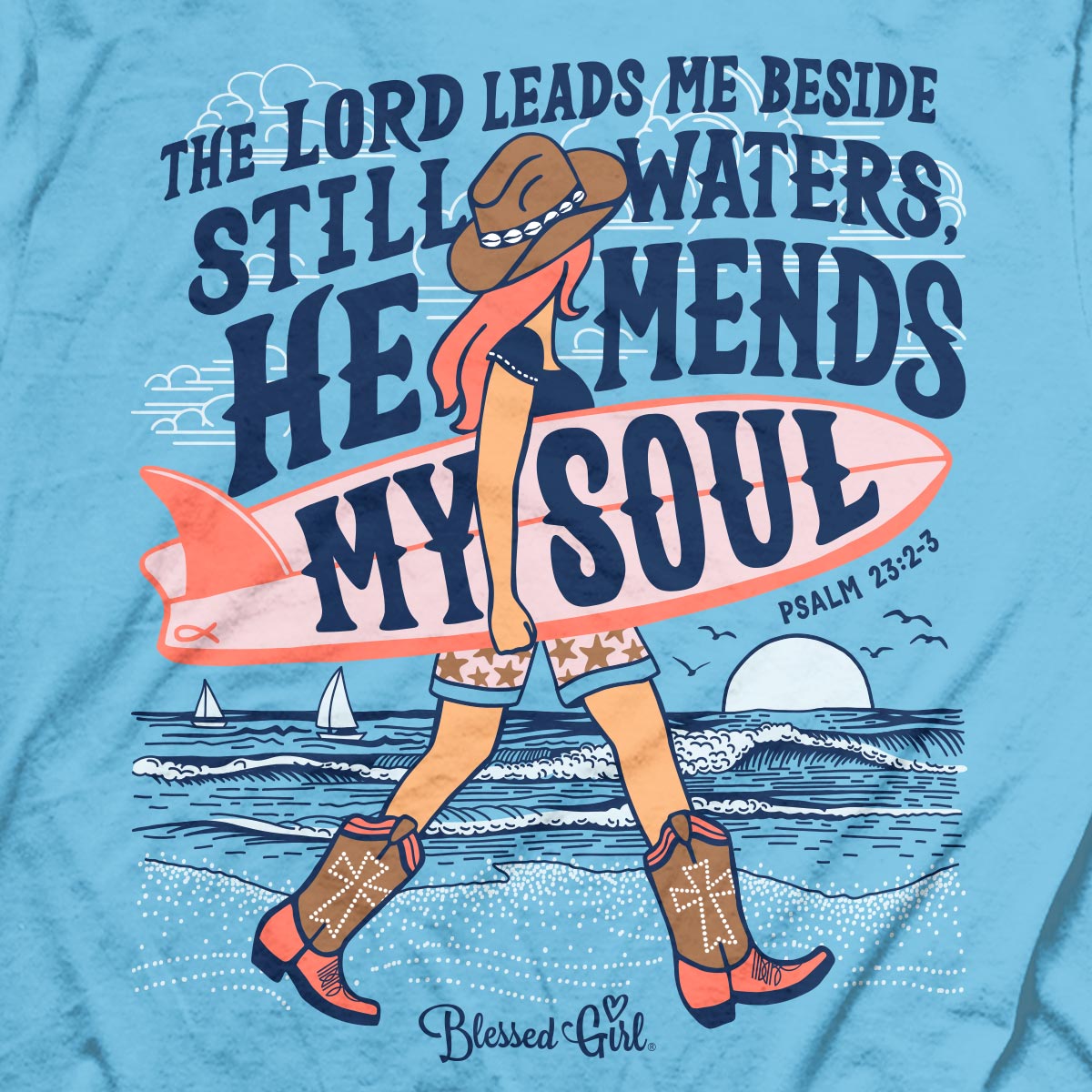 Blessed Girl Womens T-Shirt Coastal Cowgirl