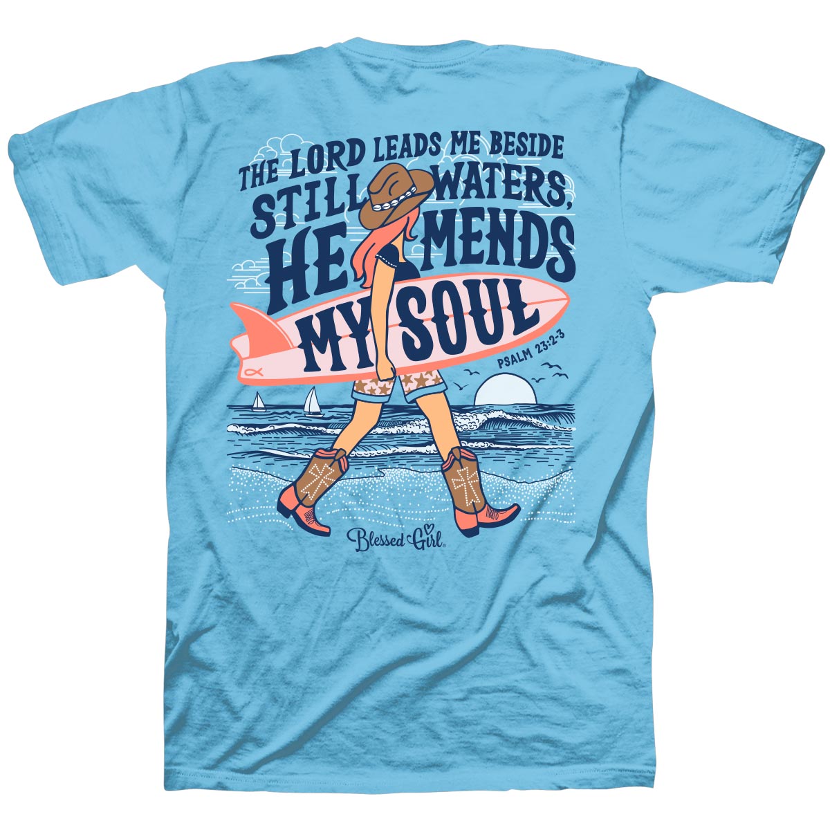 Blessed Girl Womens T-Shirt Coastal Cowgirl