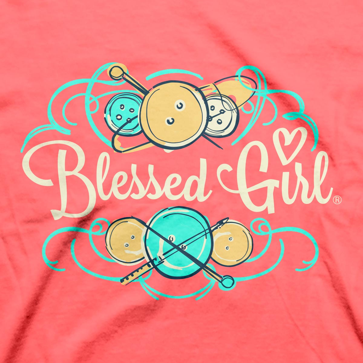 Blessed Girl Womens T-Shirt Hanging By A Thread