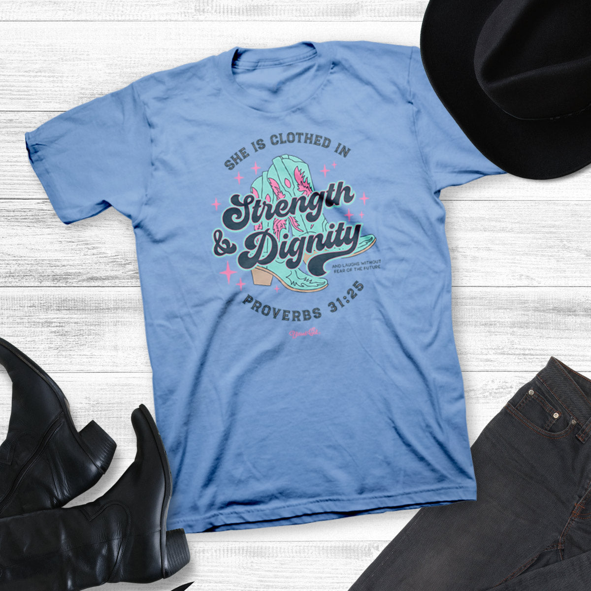 Blessed Girl Womens Boyfriend T-Shirt Strength Boots