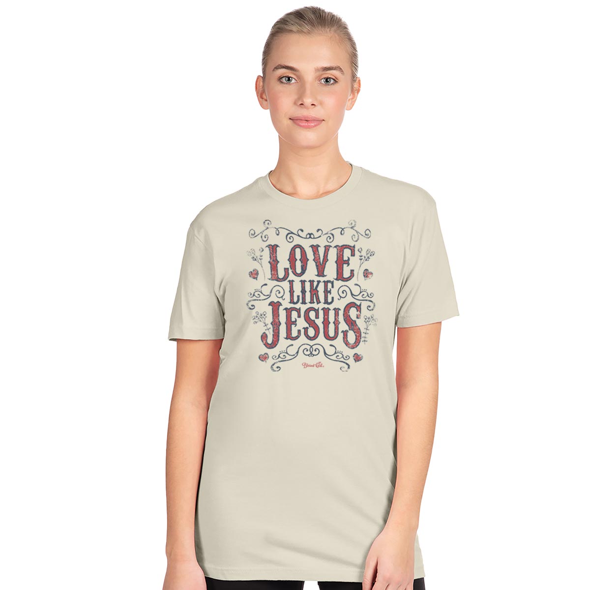 Blessed Girl Womens Boyfriend T-Shirt Love Like Jesus Western