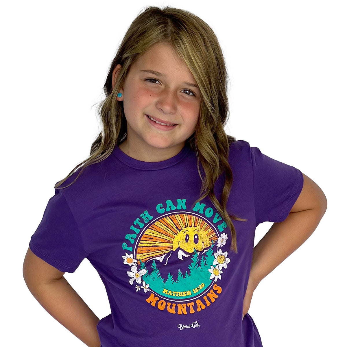 Blessed Girl Kids T-Shirt Faith Can Move