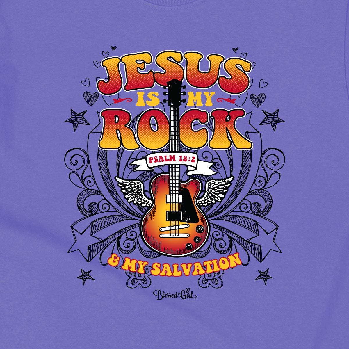 Blessed Girl Kids T-Shirt Jesus is My Rock