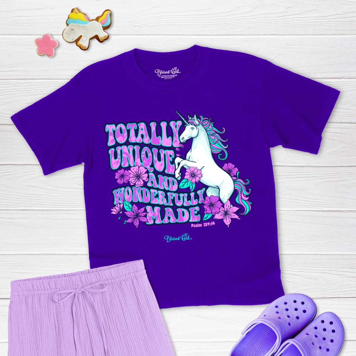 Blessed Girl Kids T-Shirt Unicorn