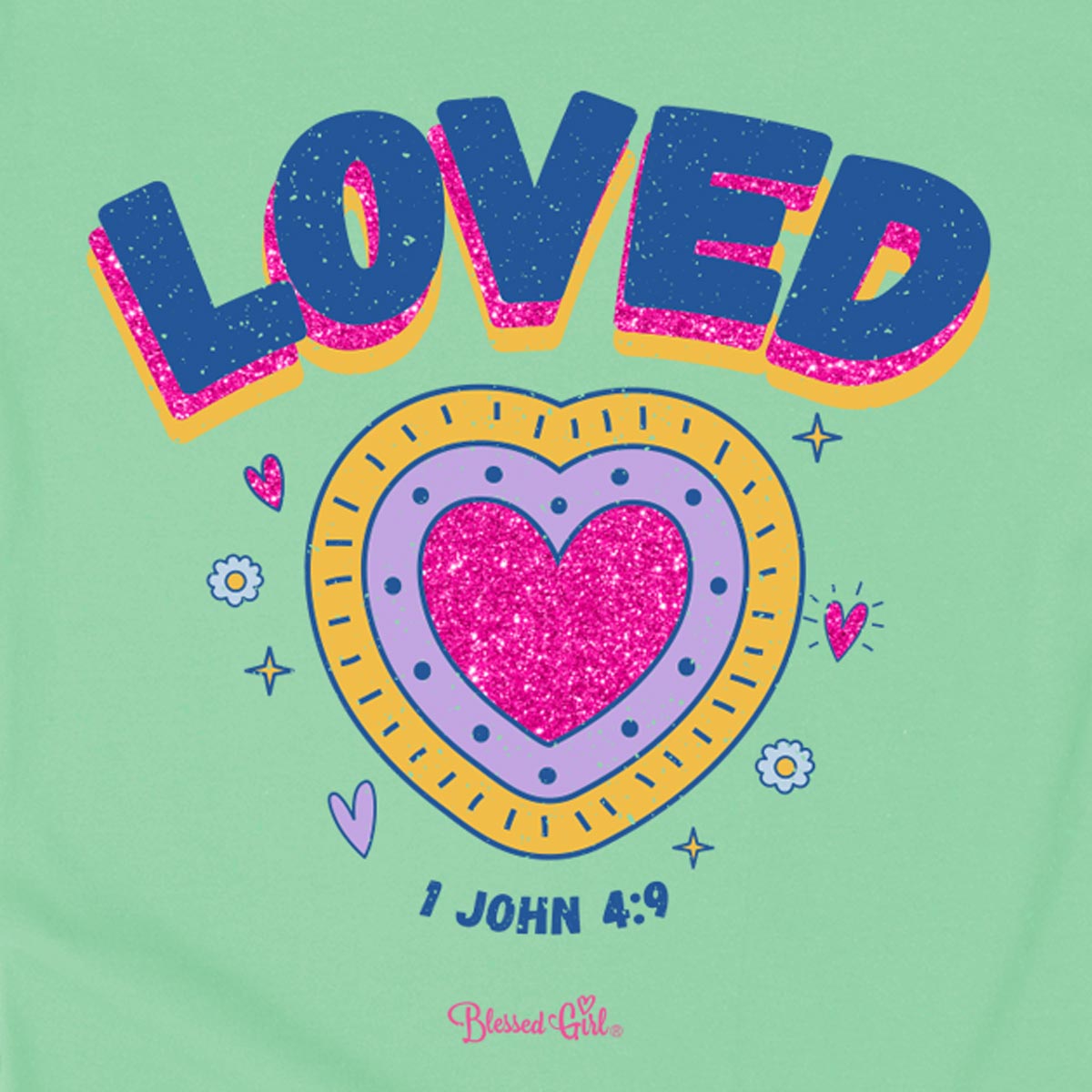 Blessed Girl Kids T-Shirt Love Heart