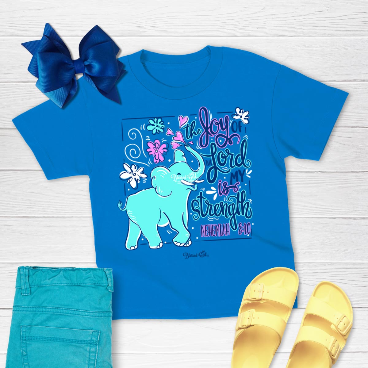 Blessed Girl Kids T-Shirt Elephant