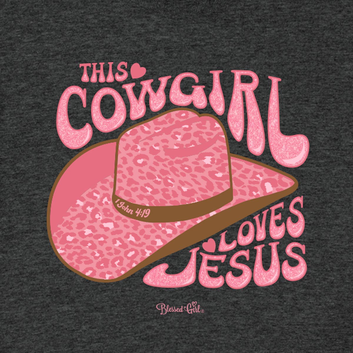 Blessed Girl Kids T-Shirt Cowgirl Hat