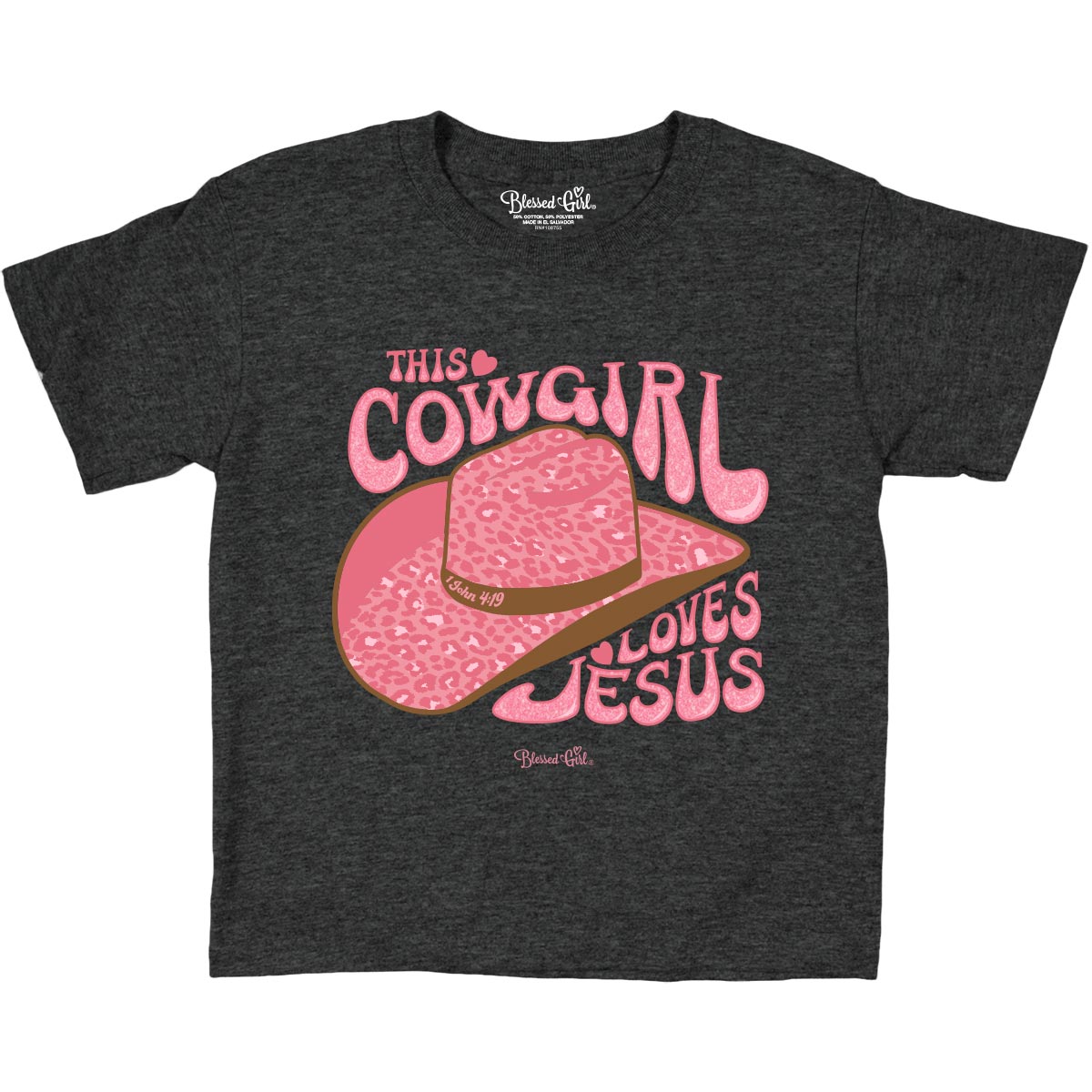 Blessed Girl Kids T-Shirt Cowgirl Hat