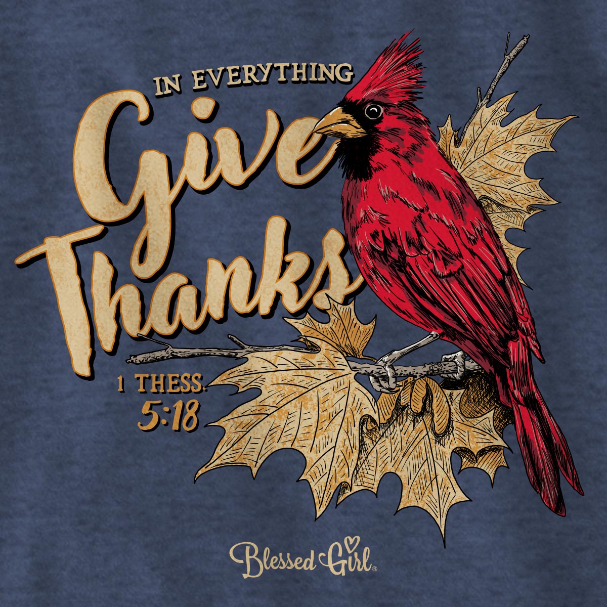 Blessed Girl Womens Long Sleeve T-Shirt Give Thanks