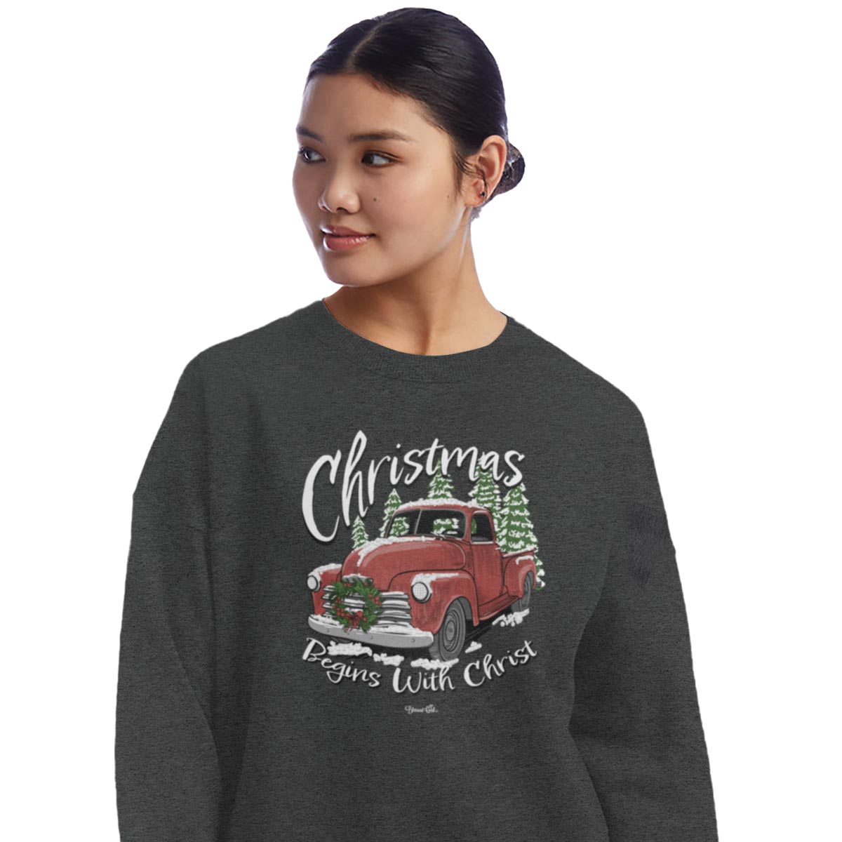 Blessed Girl Womens Sweatshirt Christmas Begins