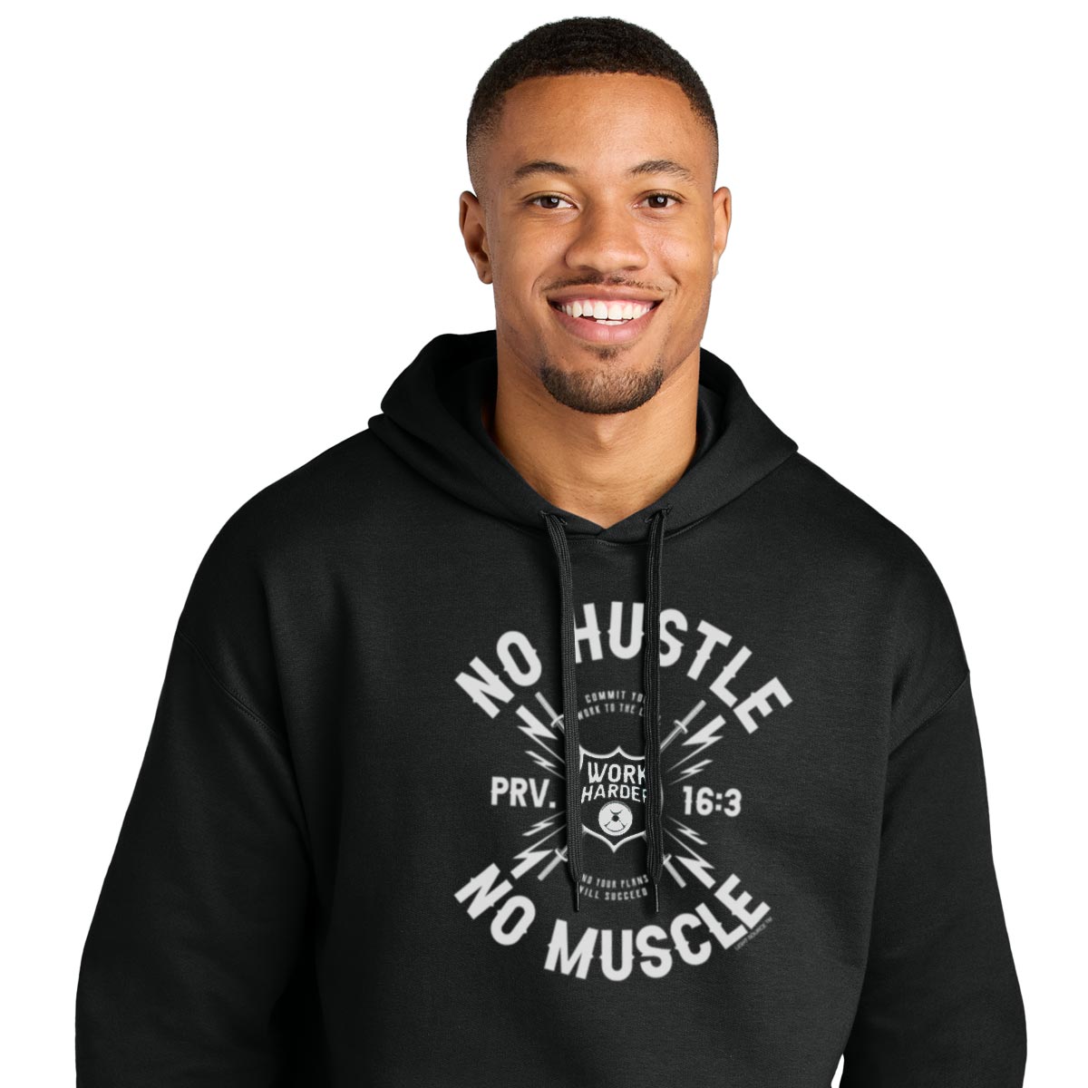 Light Source Mens Hooded Sweatshirt No Hustle