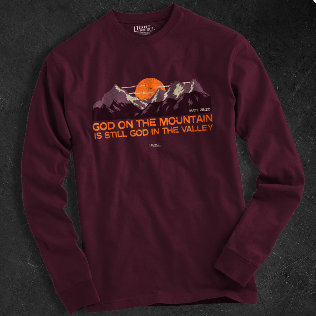 Light Source Mens Long Sleeve T-Shirt God On The Mountain