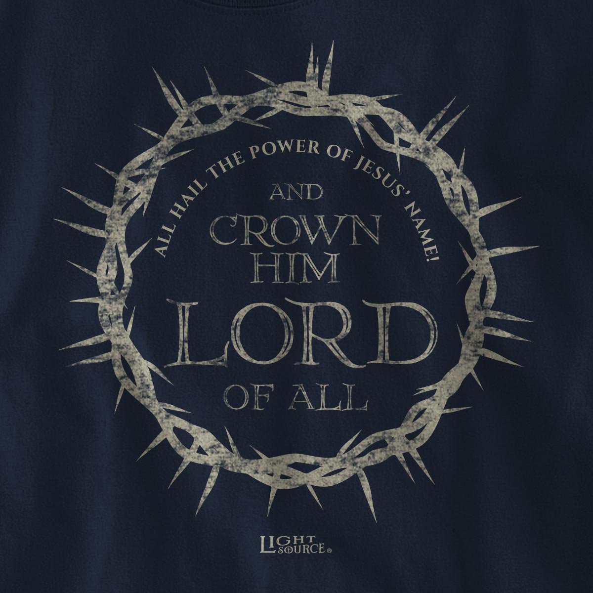 Light Source Mens Long Sleeve T-Shirt Crown Him Lord