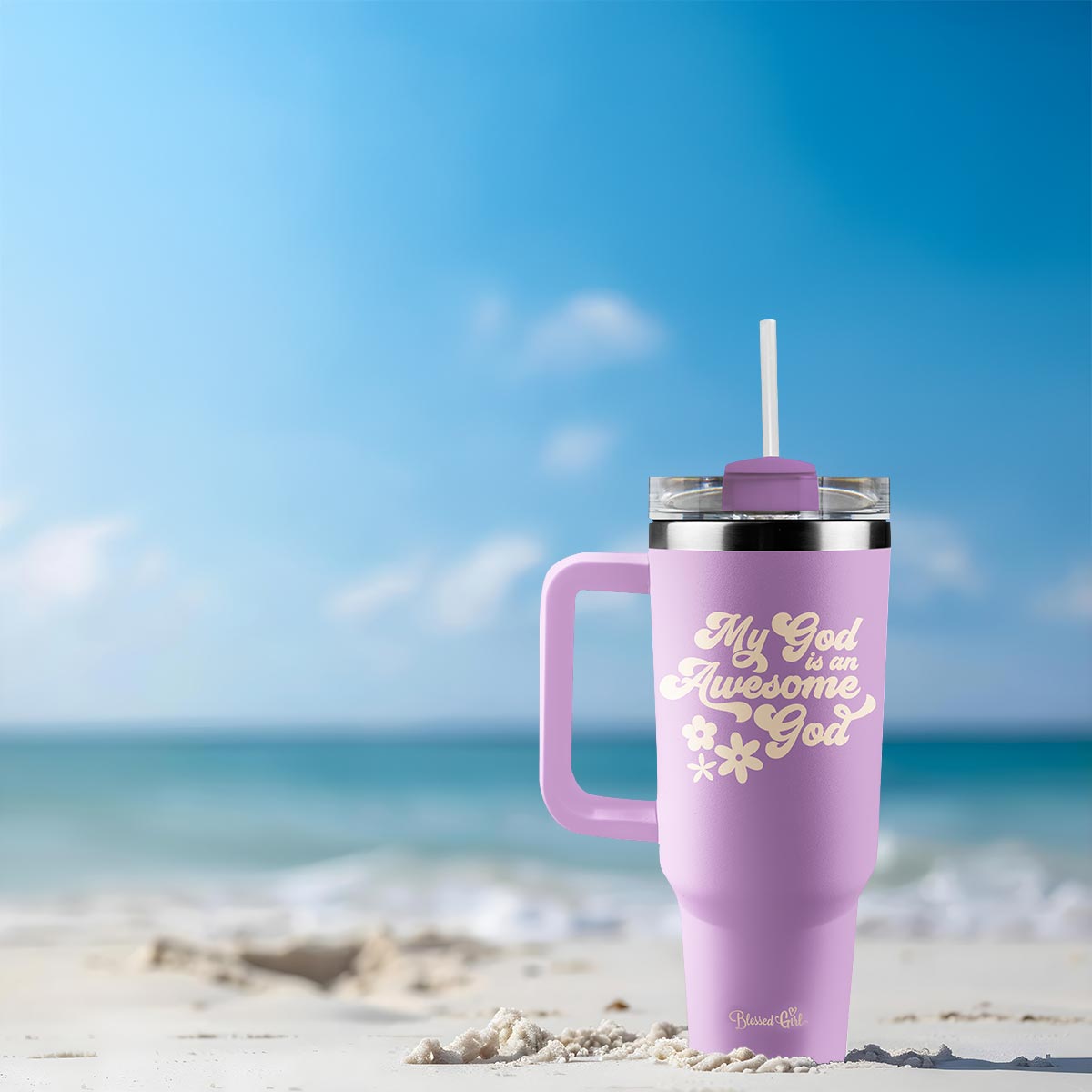 Blessed Girl 40 oz Stainless Steel Mug With Straw Awesome